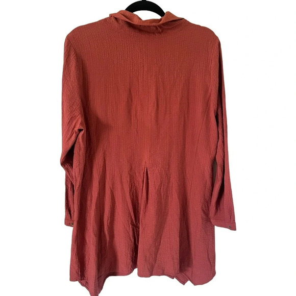 Soft Surroundings Gauze Terracota Longline Top - Picture 2 of 9